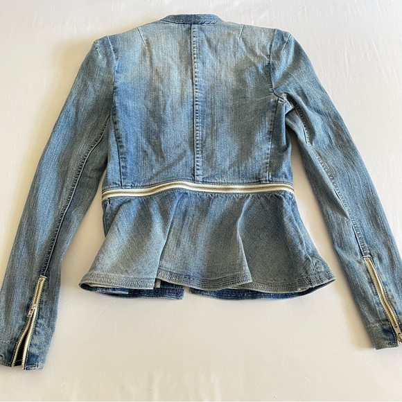NWT Rebecca Taylor Denim Flare Peplum Jacket 0 XS - Picture 9 of 9